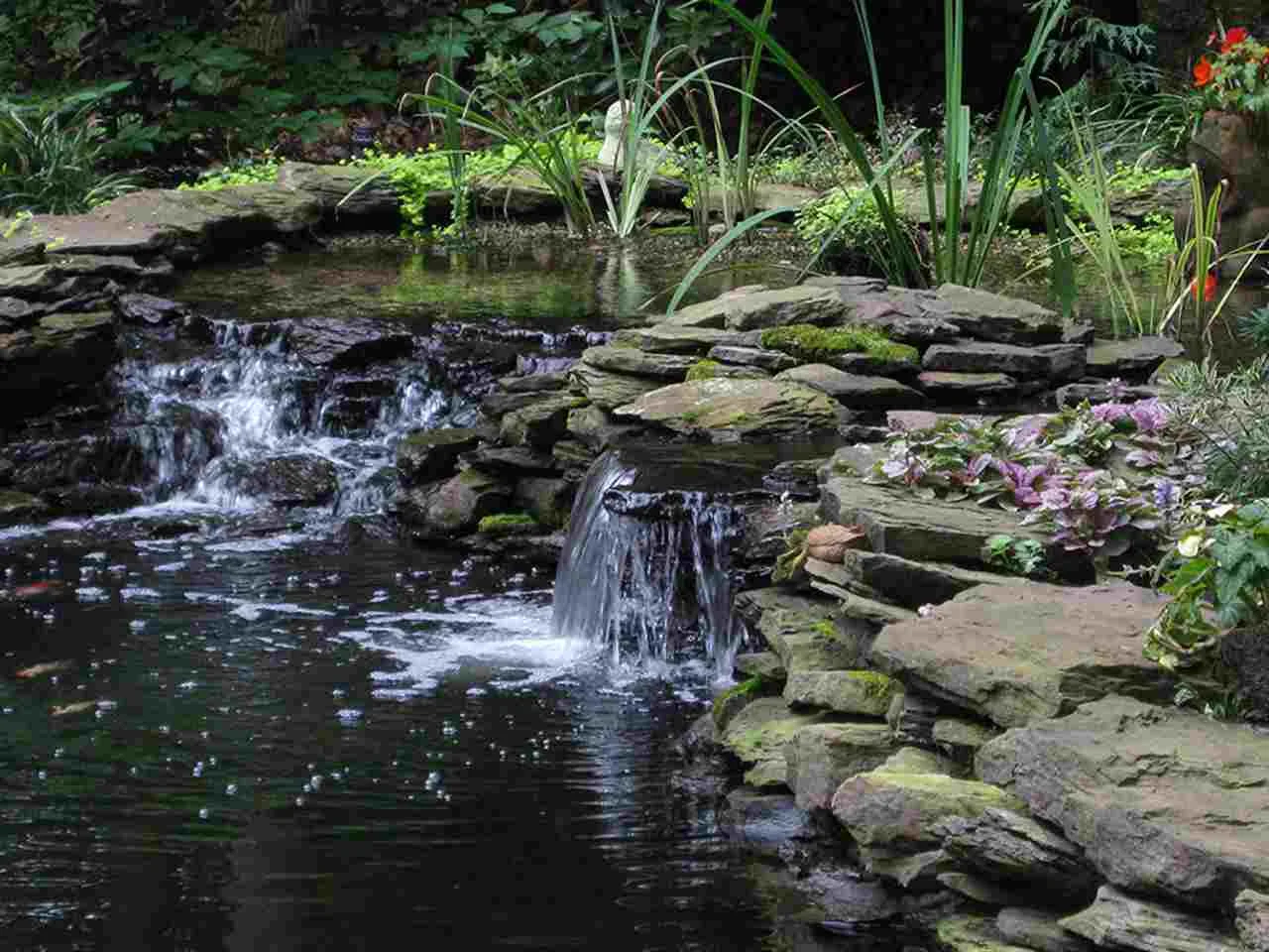 Pond waterfall and filtration system for Dover Delaware water feature